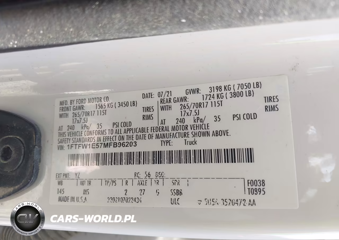 2021 Ford F-150 Xlt VIN:1FTFW1E57MFB96203 - 9