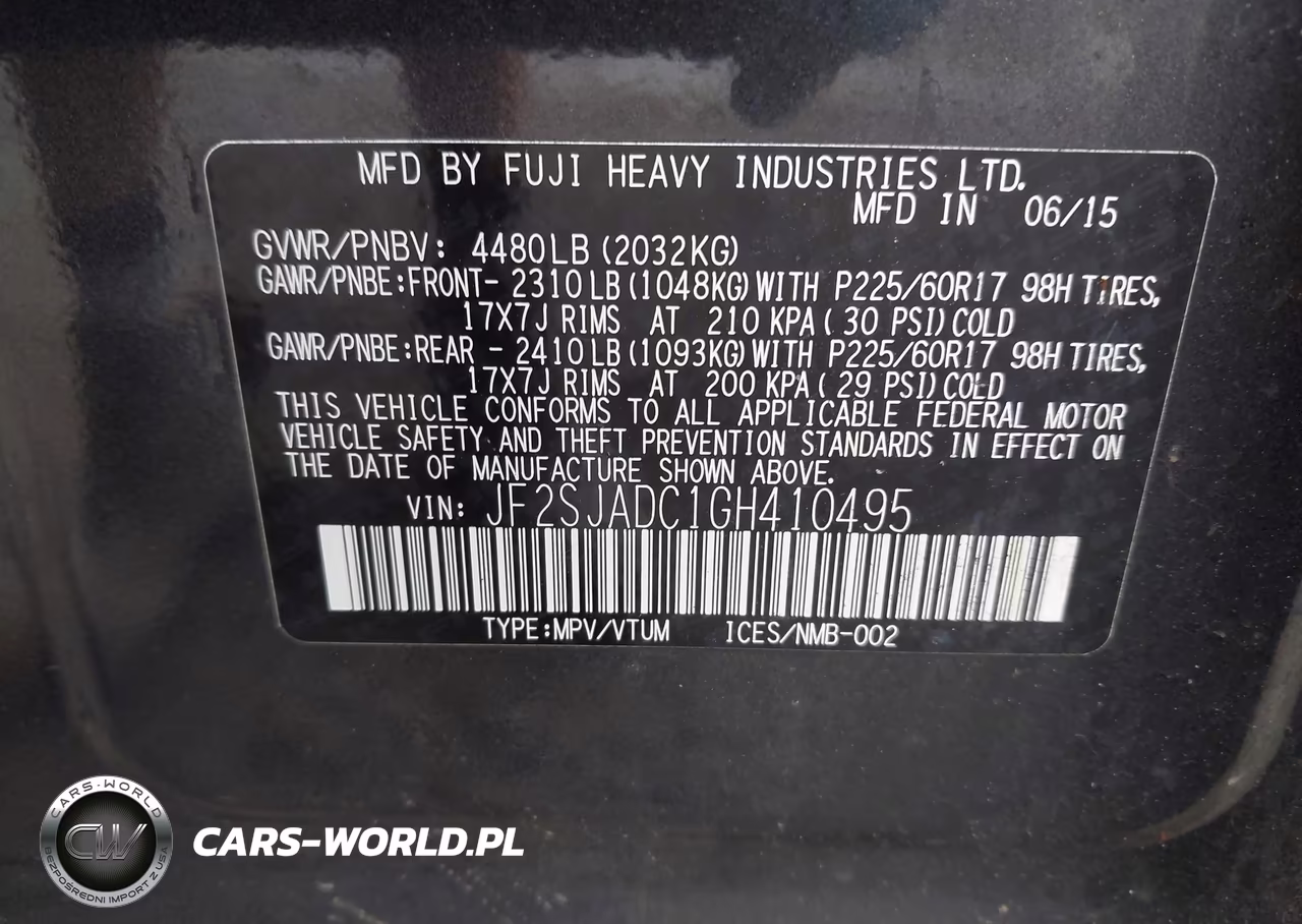 2016 Subaru Forester 2.5I Premium VIN:JF2SJADC1GH410495 - 9