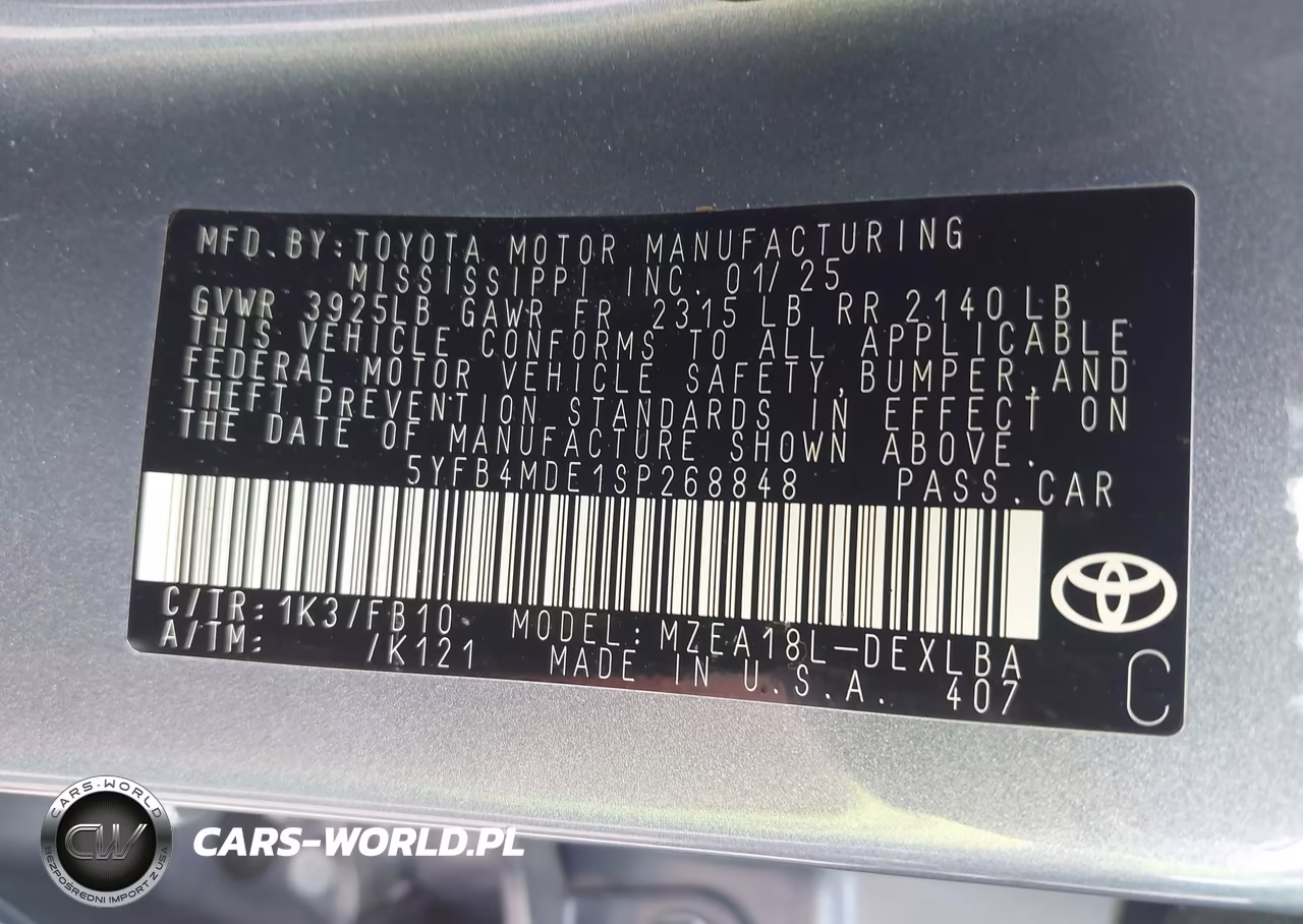 2025 Toyota Corolla Le VIN:5YFB4MDE1SP268848 - 9