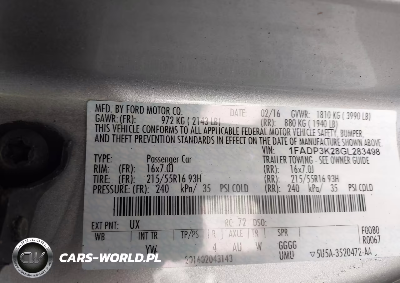 2016 Ford Focus Se VIN:1FADP3K28GL283498 - 9