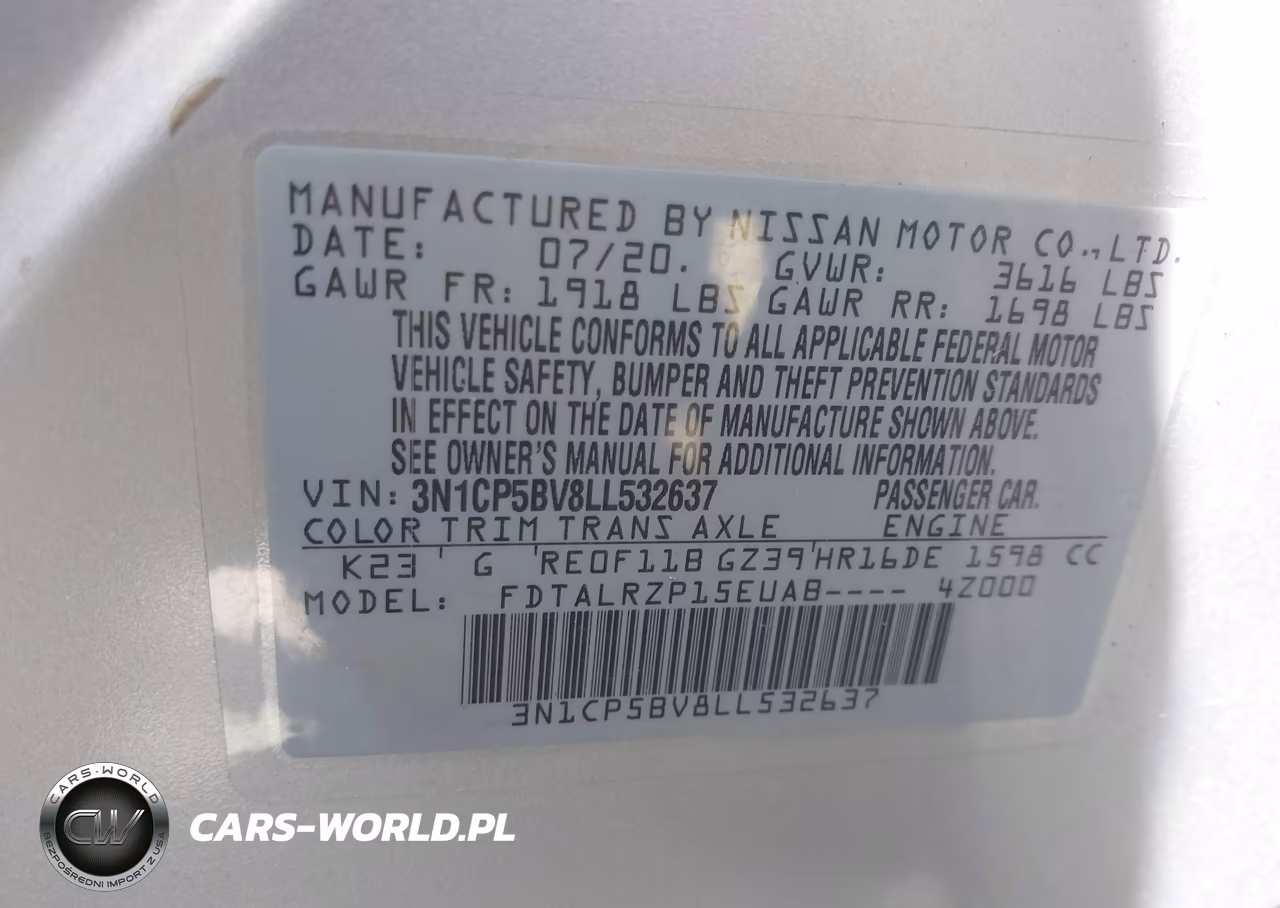 2020 Nissan Kicks S Xtronic Cvt VIN:3N1CP5BV8LL532637 - 9