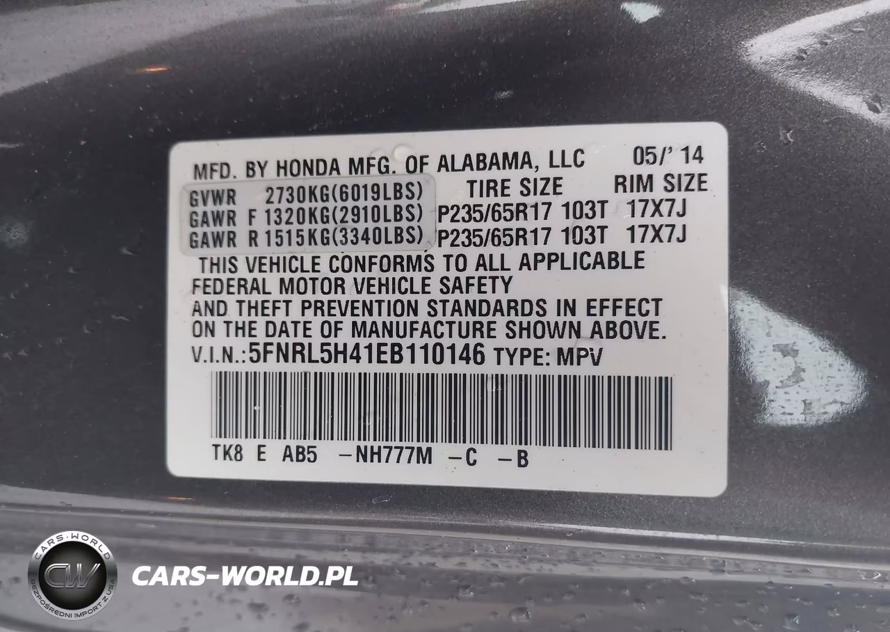 2014 Honda Odyssey Ex VIN:5FNRL5H41EB110146 - 9