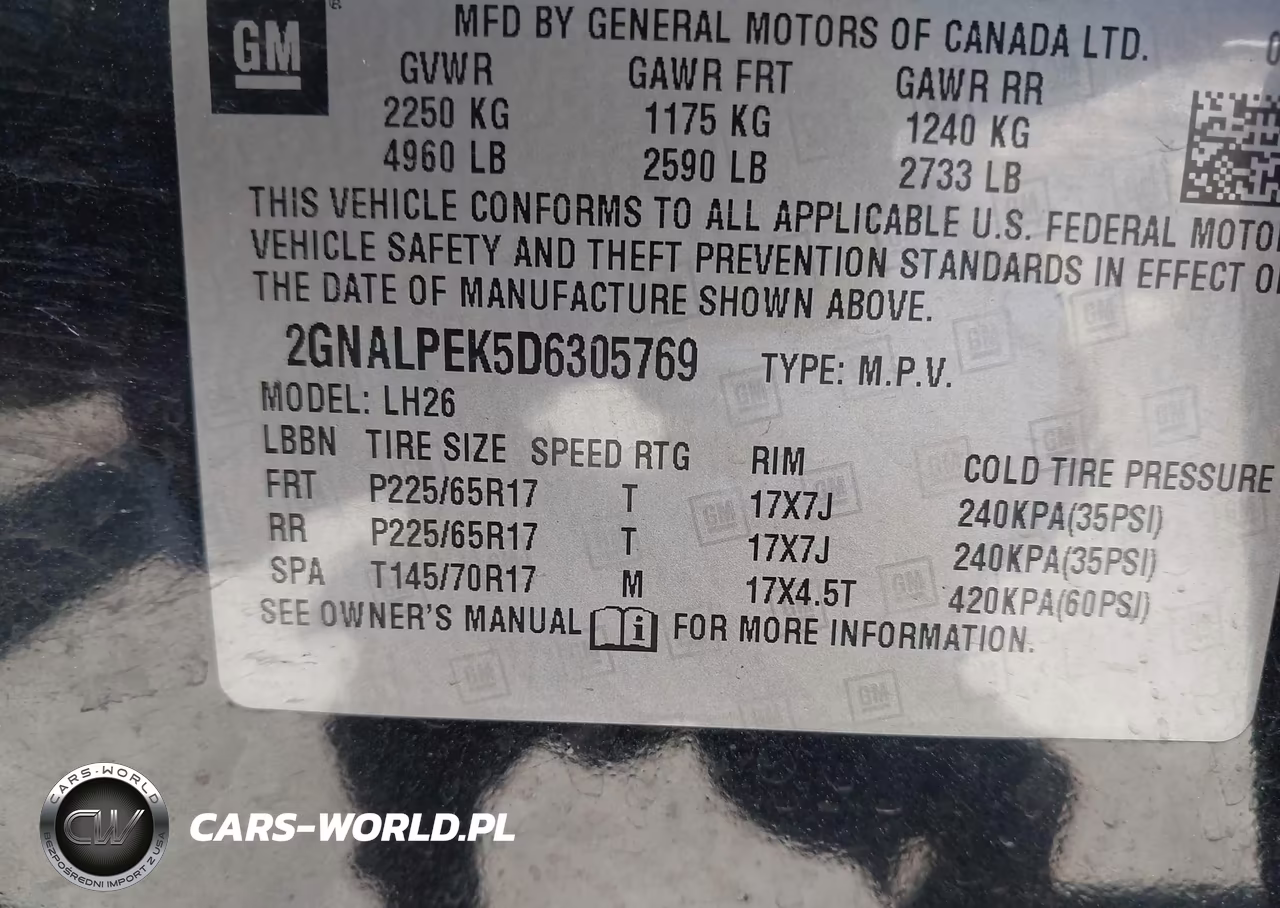 2013 Chevrolet Equinox 2Lt VIN:2GNALPEK5D6305769 - 9