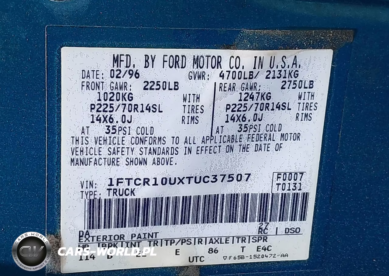 1996 Ford Ranger VIN:1FTCR10UXTUC37507 - 9
