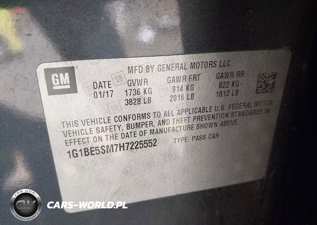 2017 Chevrolet Cruze Lt Auto VIN:1G1BE5SM7H7225552 - 9
