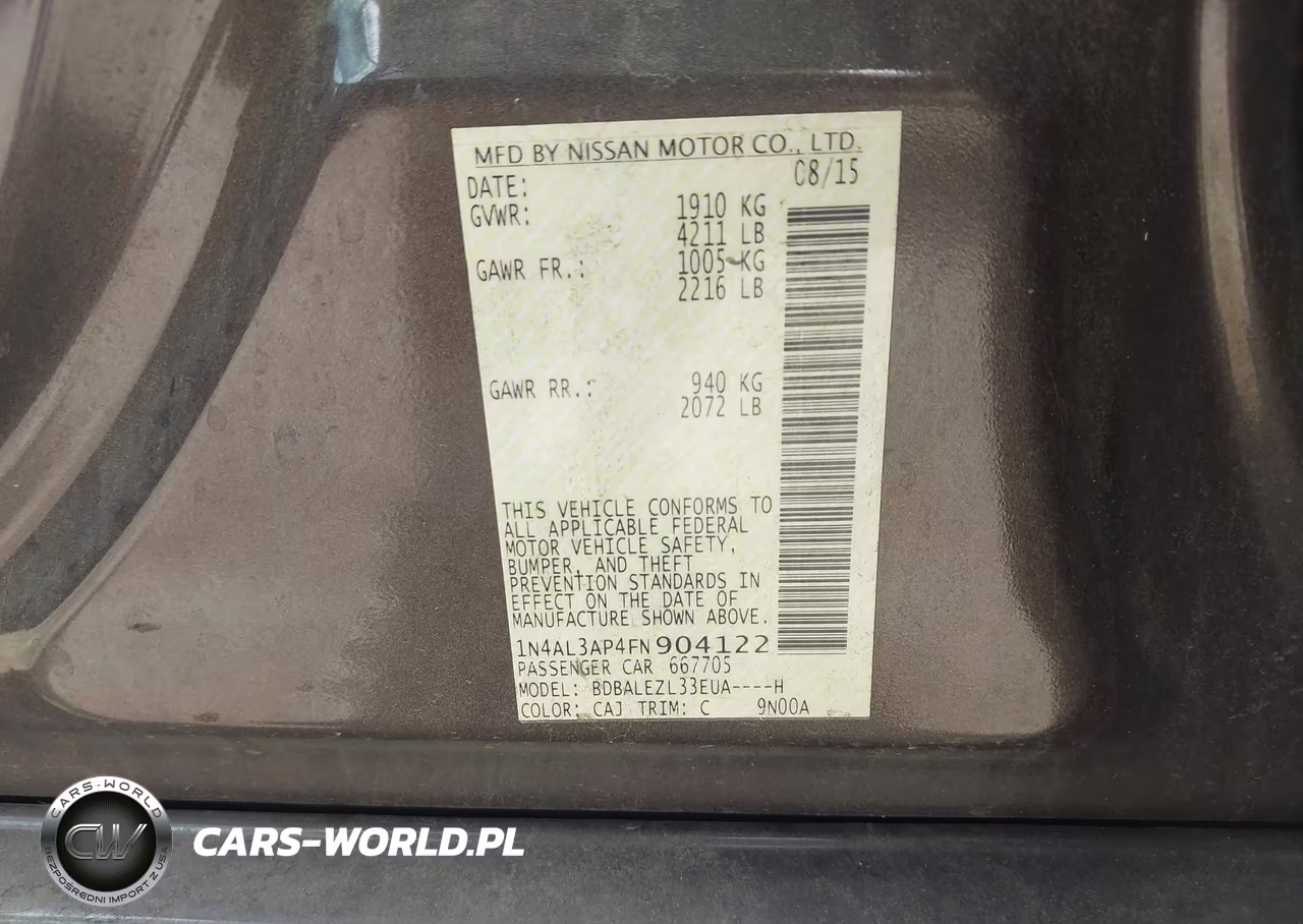 2015 Nissan Altima 2.5 S VIN:1N4AL3AP4FN904122 - 9