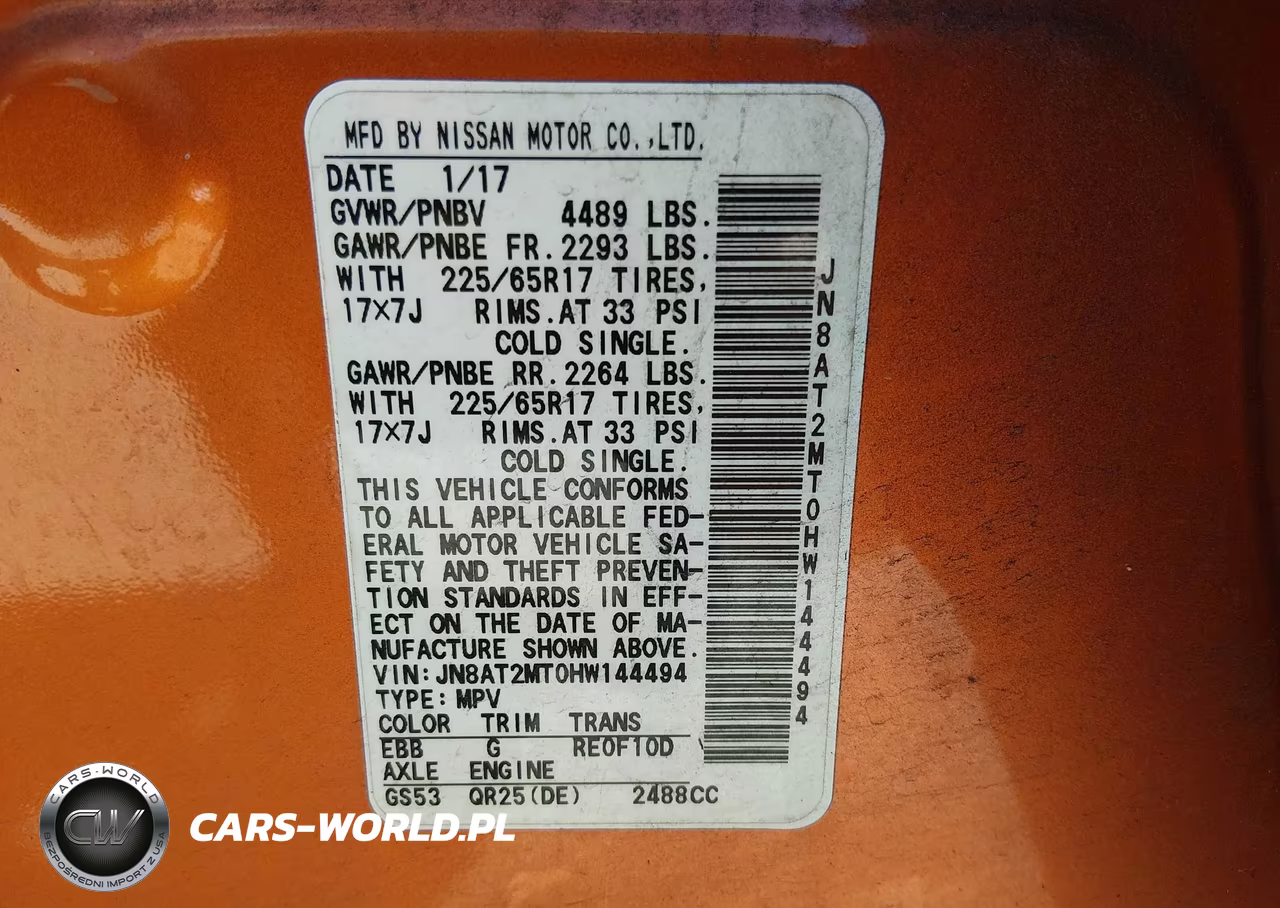 2017 Nissan Rogue S VIN:JN8AT2MT0HW144494 - 9