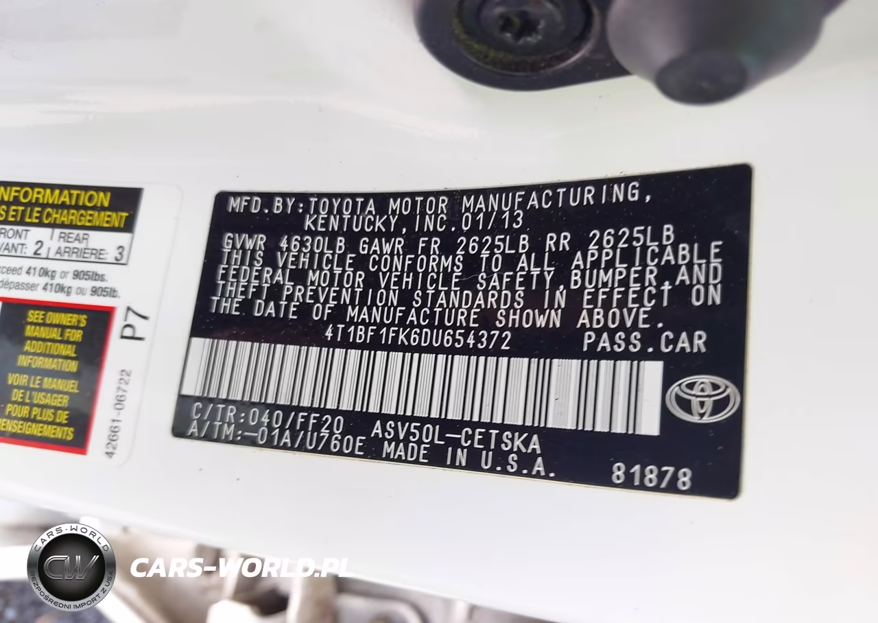 2013 Toyota Camry Se VIN:4T1BF1FK6DU654372 - 9