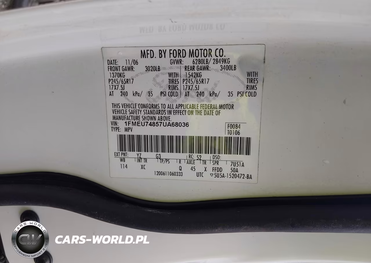 2007 Ford Explorer Eddie Bauer VIN:1FMEU74857UA68036 - 9