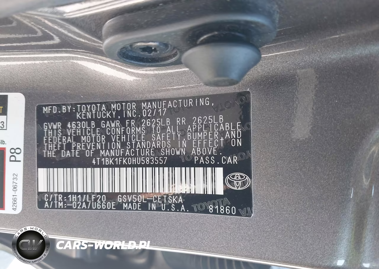 2017 Toyota Camry Xse V6 VIN:4T1BK1FK0HU583557 - 9