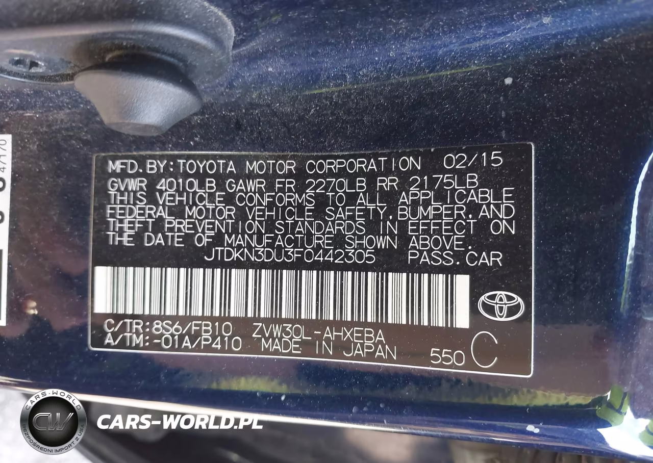 2015 Toyota Prius Two VIN:JTDKN3DU3F0442305 - 9