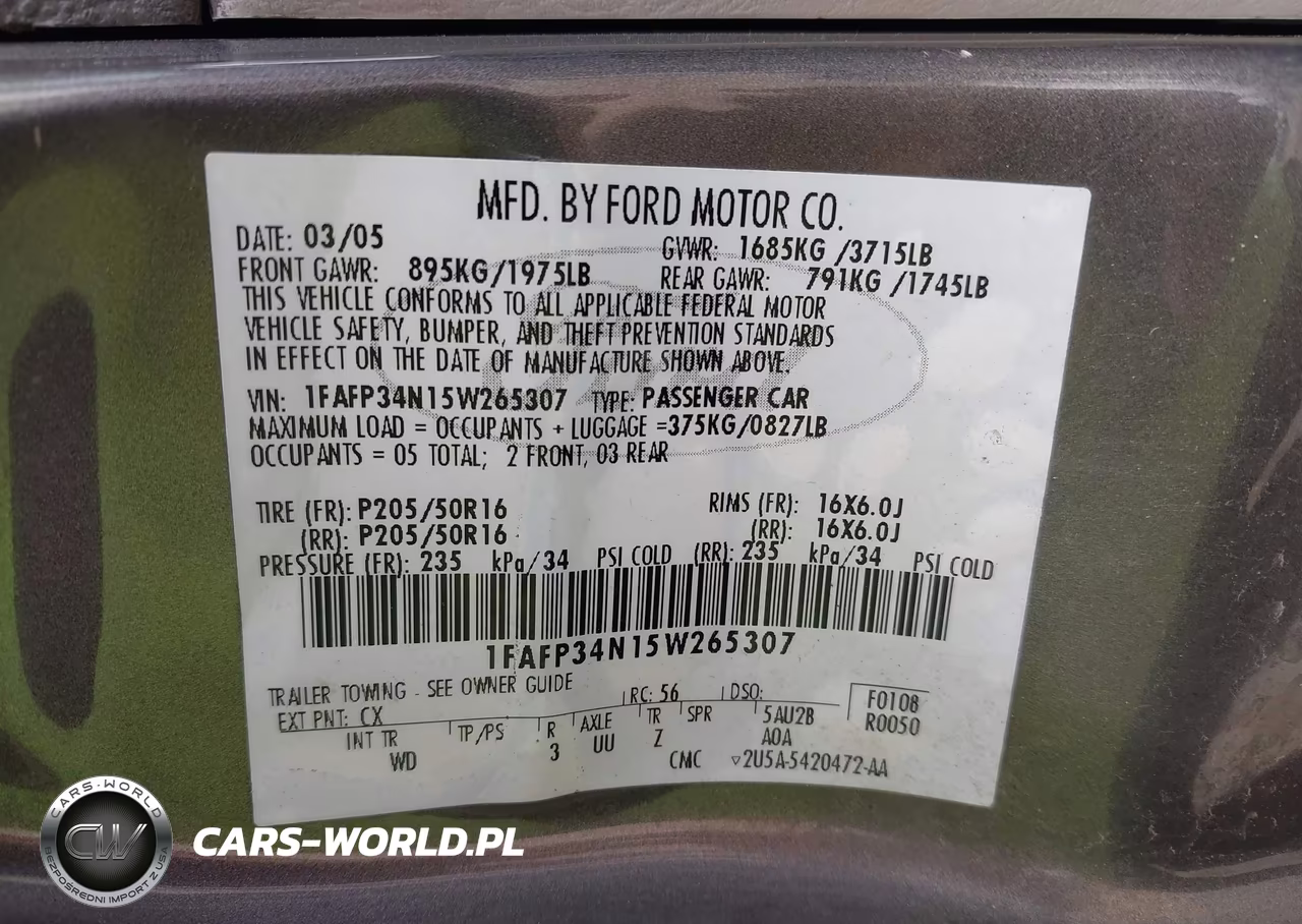 2005 Ford Focus Zx4 VIN:1FAFP34N15W265307 - 9