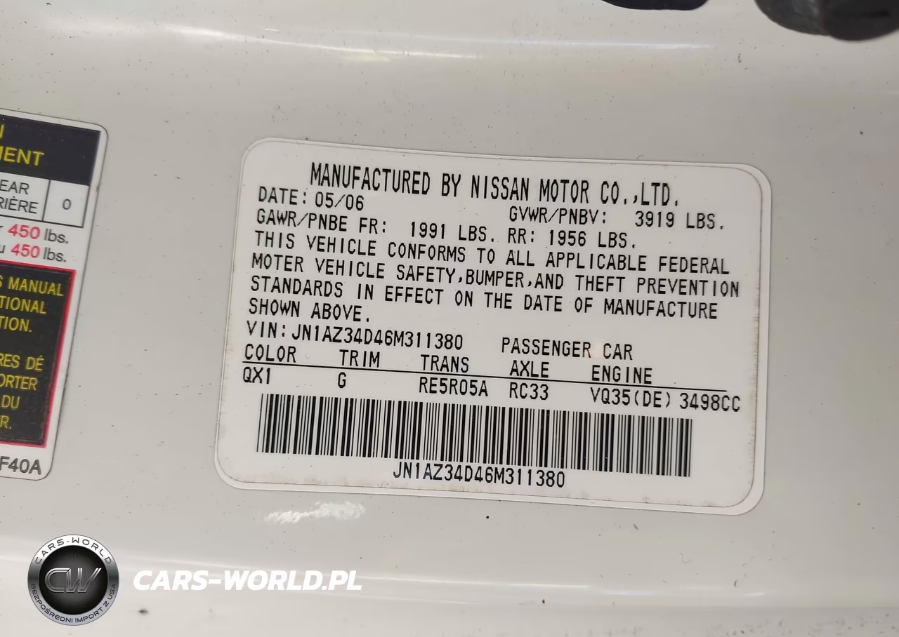2006 Nissan 350Z Enthusiast VIN:JN1AZ34D46M311380 - 9