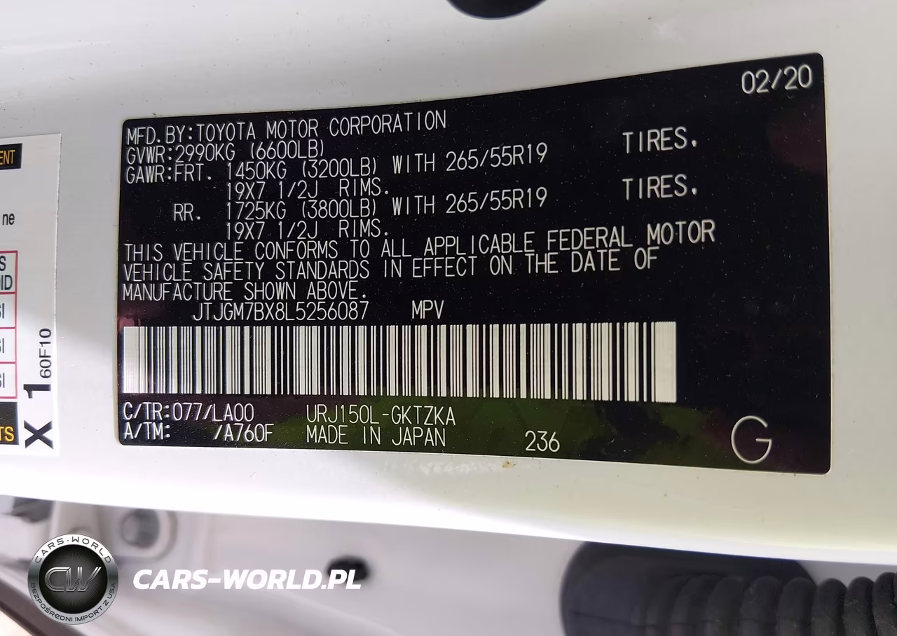 2020 Lexus Gx 460 Luxury VIN:JTJGM7BX8L5256087 - 9