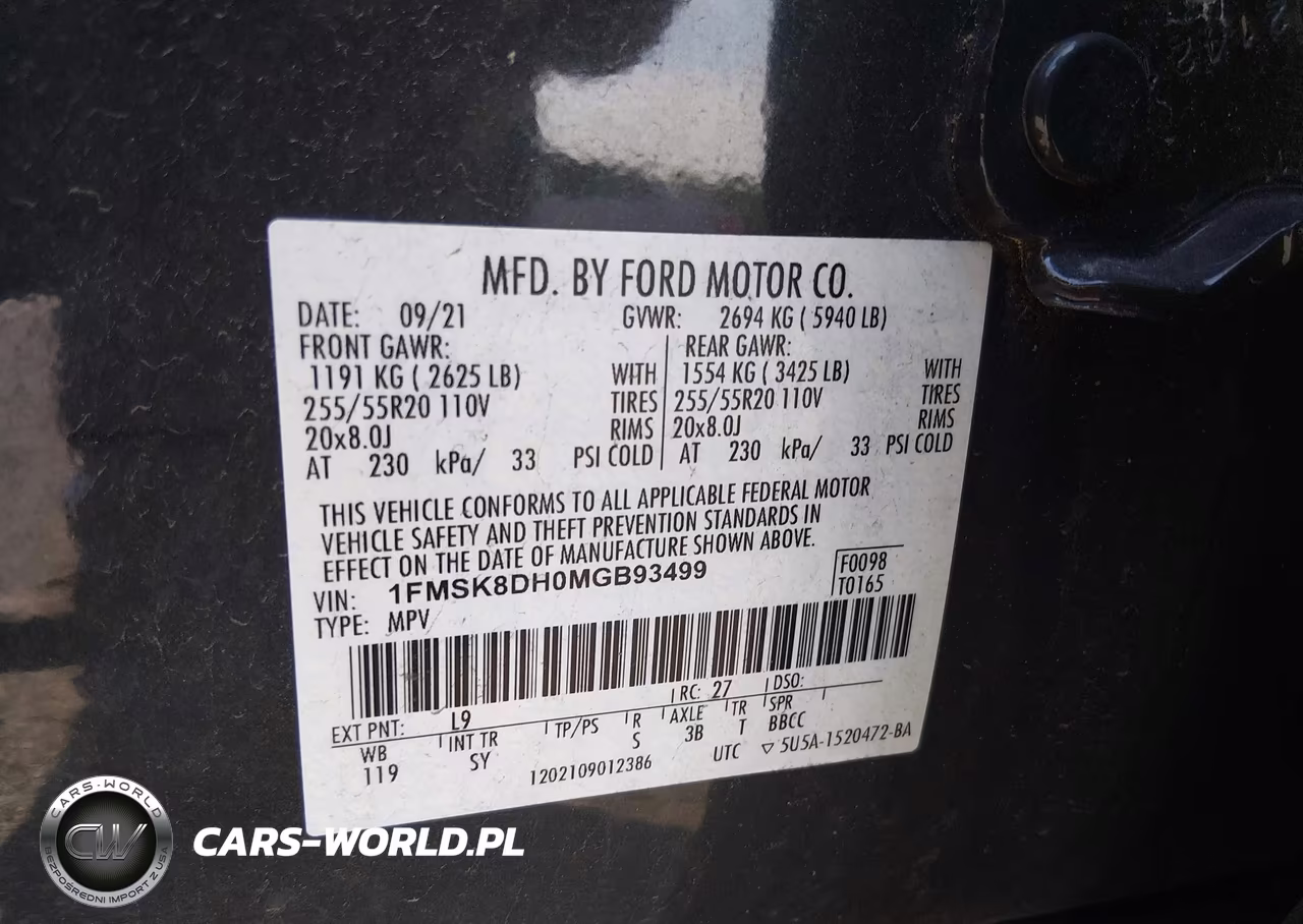 2021 Ford Explorer Xlt VIN:1FMSK8DH0MGB93499 - 9