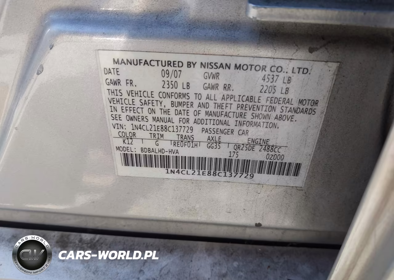 2008 Nissan Altima Hybrid VIN:1N4CL21E88C137729 - 9