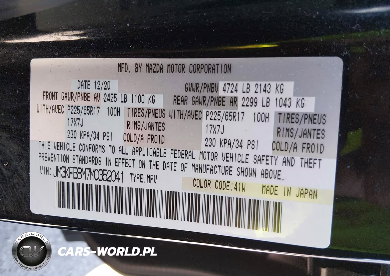 2021 Mazda Cx-5 Sport VIN:JM3KFBBM7M0352041 - 9