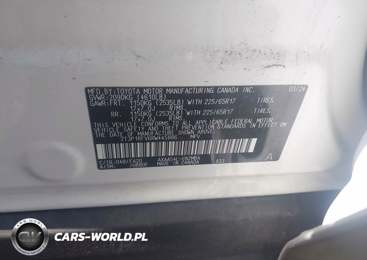 2024 Toyota Rav4 Xle VIN:2T3P1RFV6RW445886 - 9