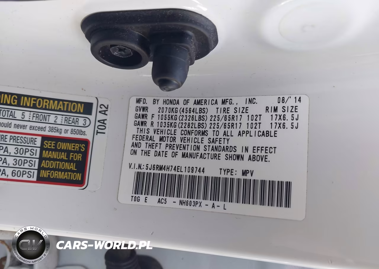 2014 Honda Cr-V Ex-L VIN:5J6RM4H74EL109744 - 9