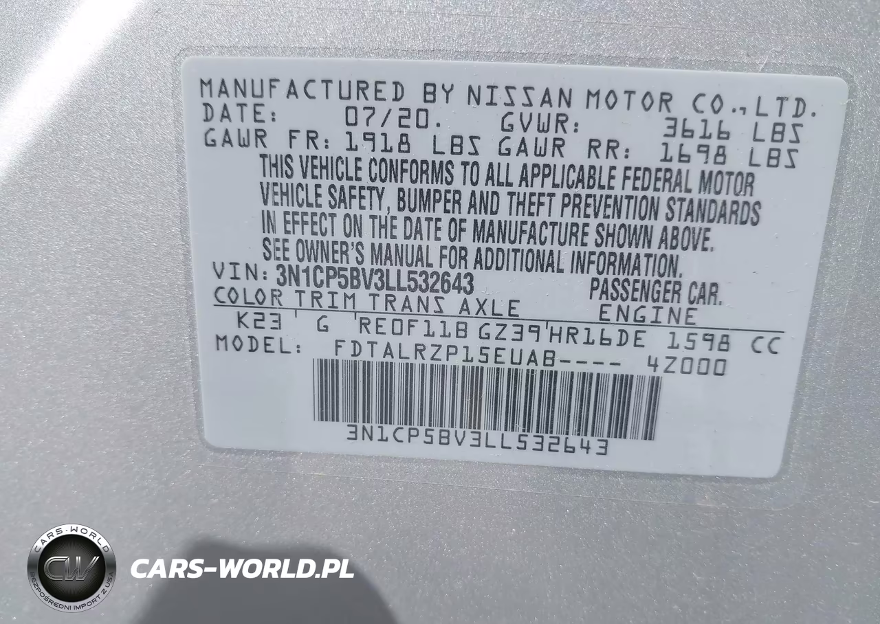 2020 Nissan Kicks S Xtronic Cvt VIN:3N1CP5BV3LL532643 - 9