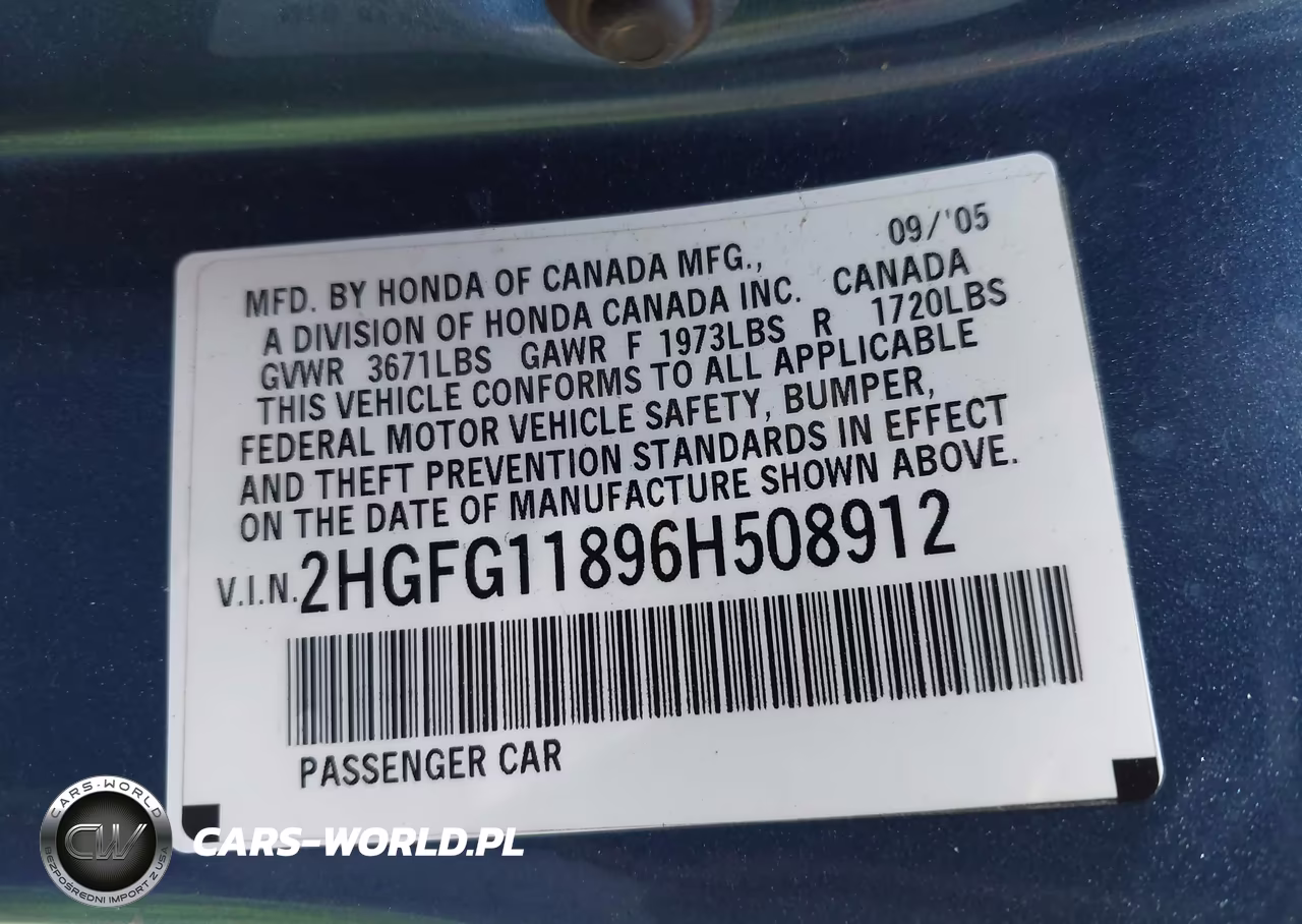 2006 Honda Civic Ex VIN:2HGFG11896H508912 - 9