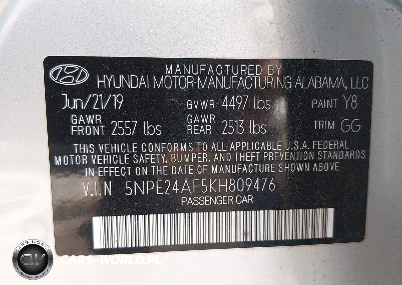 2019 Hyundai Sonata Se VIN:5NPE24AF5KH809476 - 9