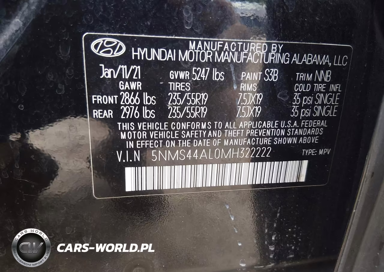 2021 Hyundai Santa Fe Limited VIN:5NMS44AL0MH322222 - 9