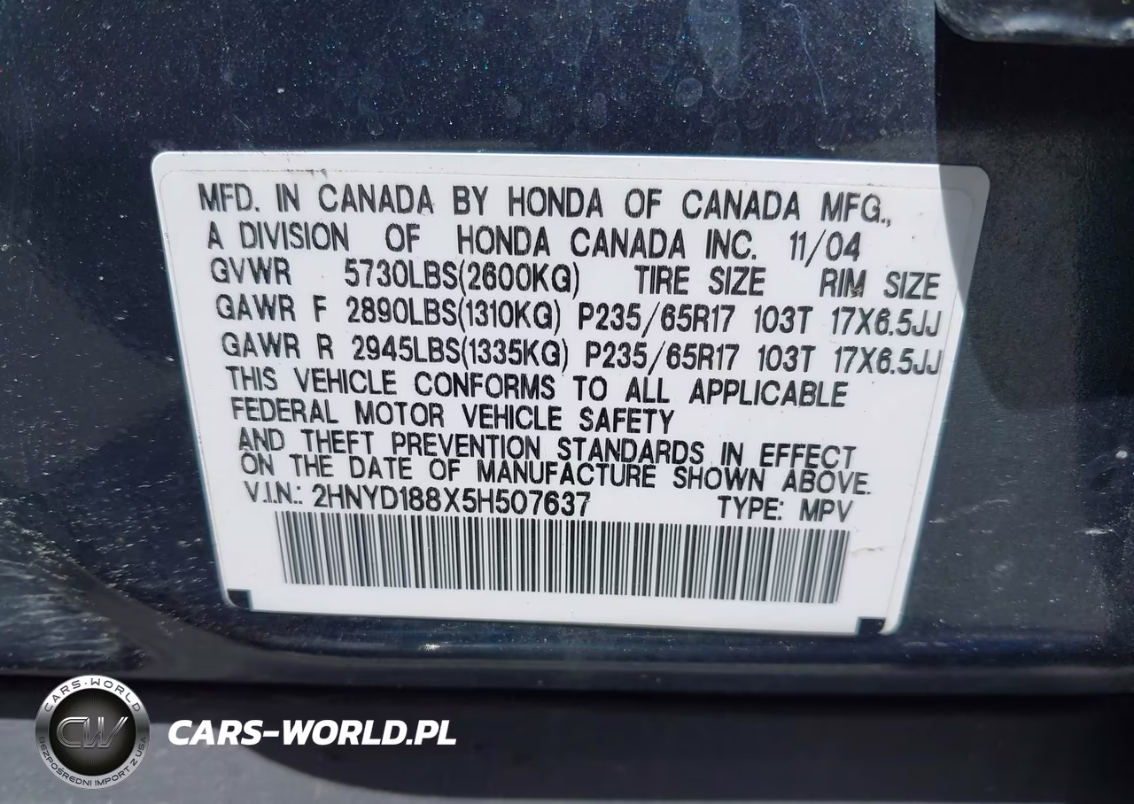 2005 Acura Mdx VIN:2HNYD188X5H507637 - 9