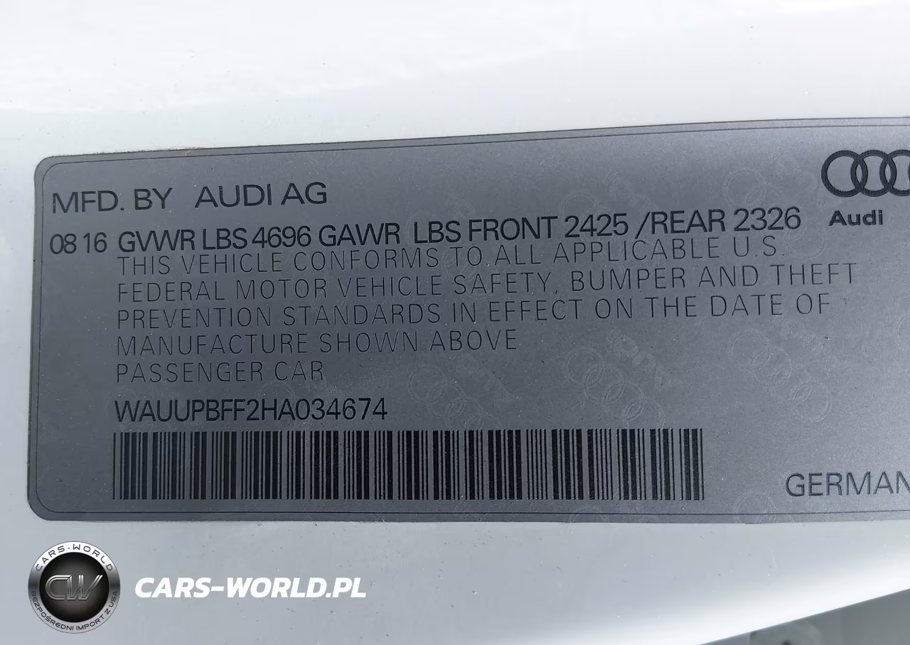 2017 Audi A3 Sportback E-Tron Premium VIN:WAUUPBFF2HA034674 - 9