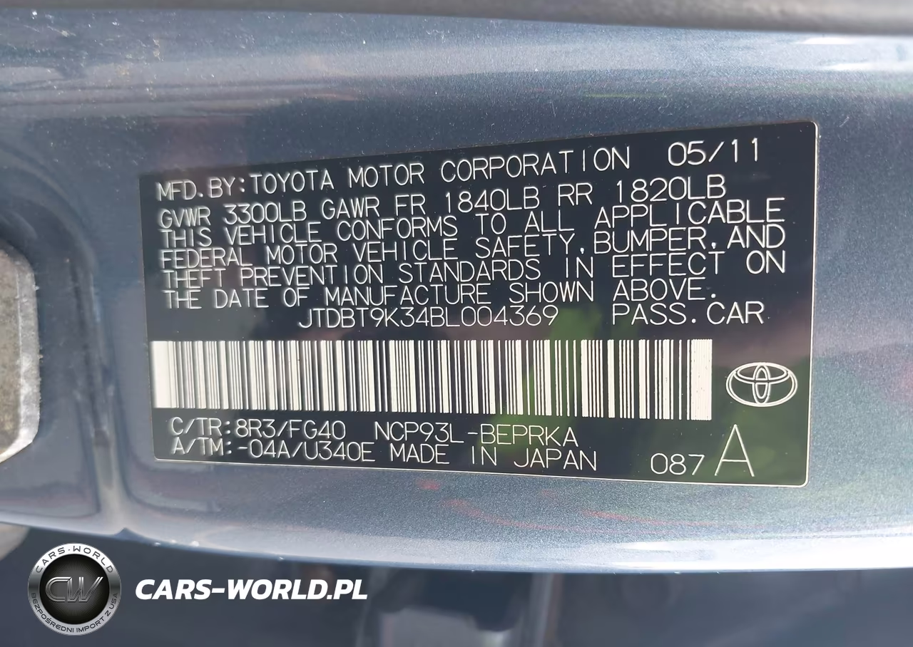 2011 Toyota Yaris VIN:JTDBT9K34BL004369 - 9
