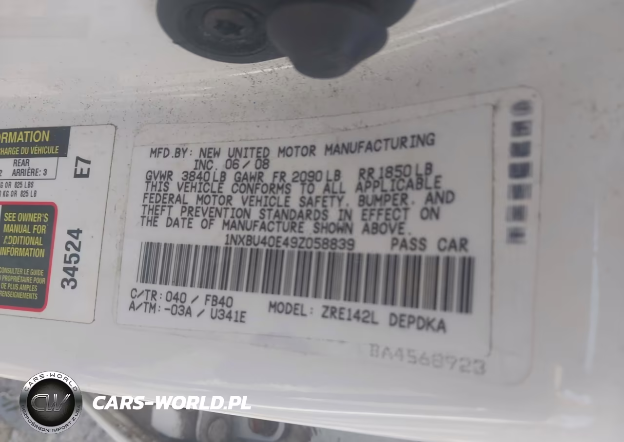 2009 Toyota Corolla Le VIN:1NXBU40E49Z058839 - 9