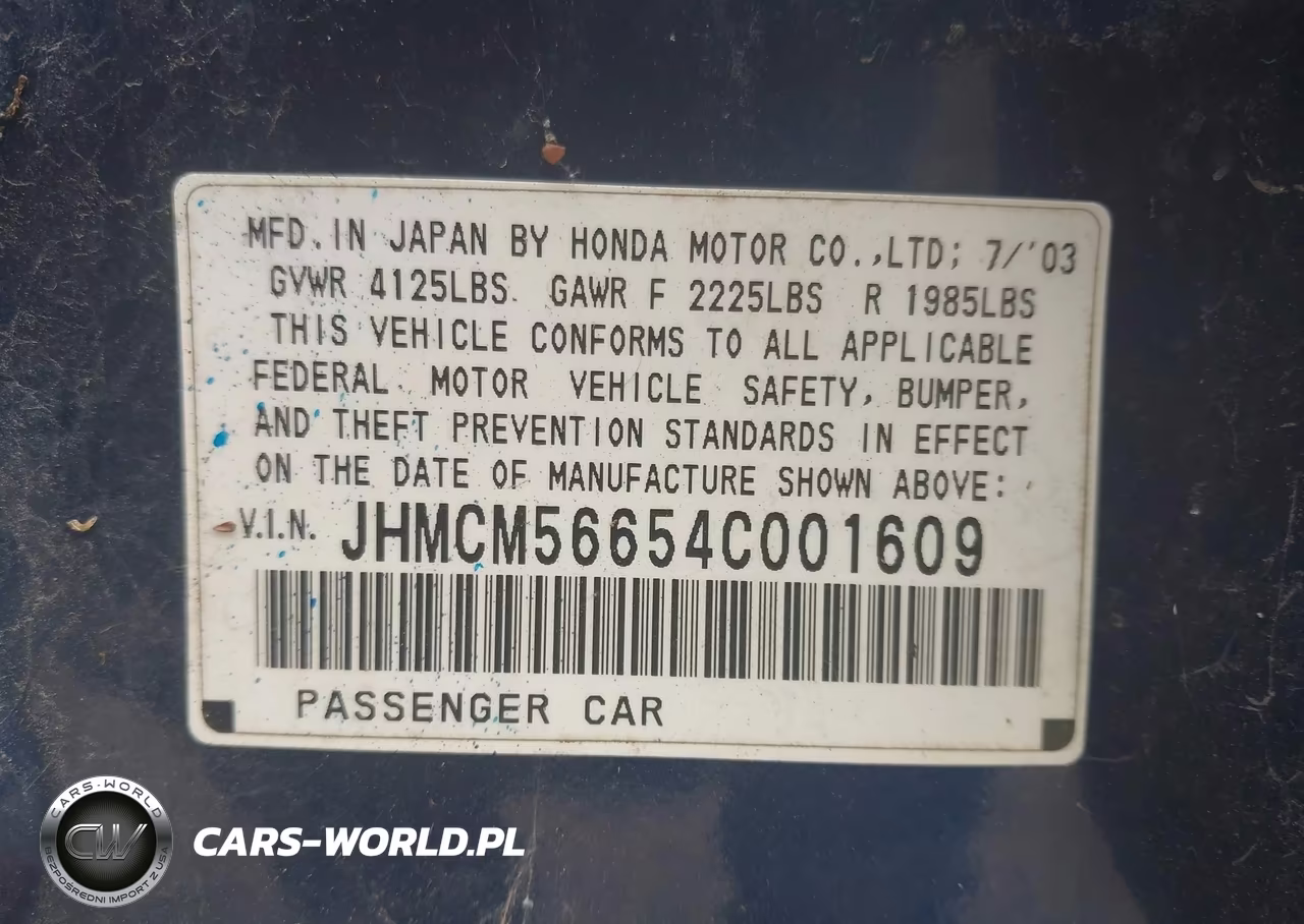2004 Honda Accord 2.4 Ex VIN:JHMCM56654C001609 - 9