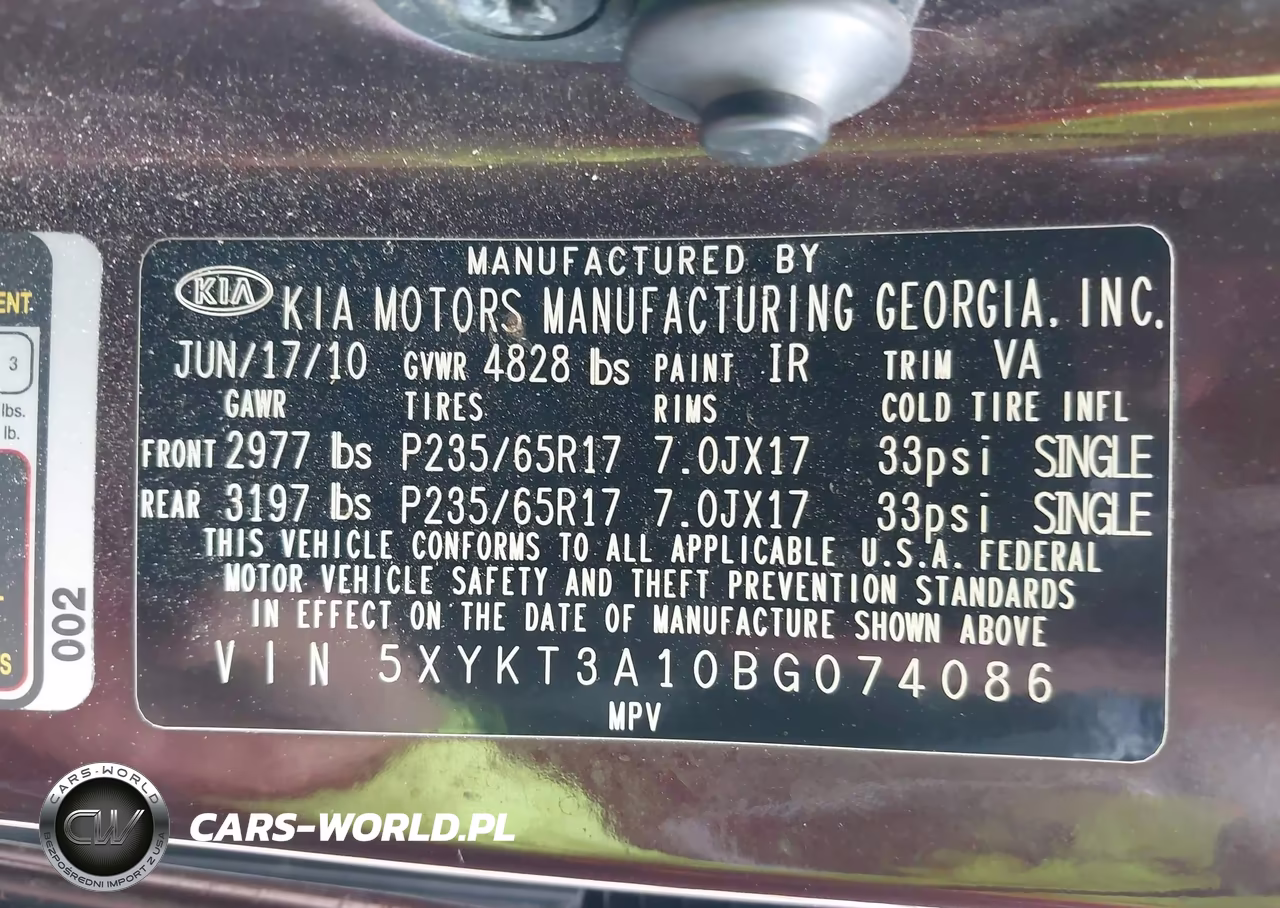 2011 Kia Sorento Lx VIN:5XYKT3A10BG074086 - 9
