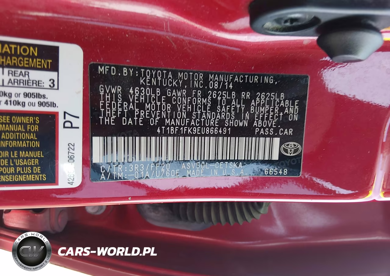2014 Toyota Camry Se VIN:4T1BF1FK9EU866491 - 9