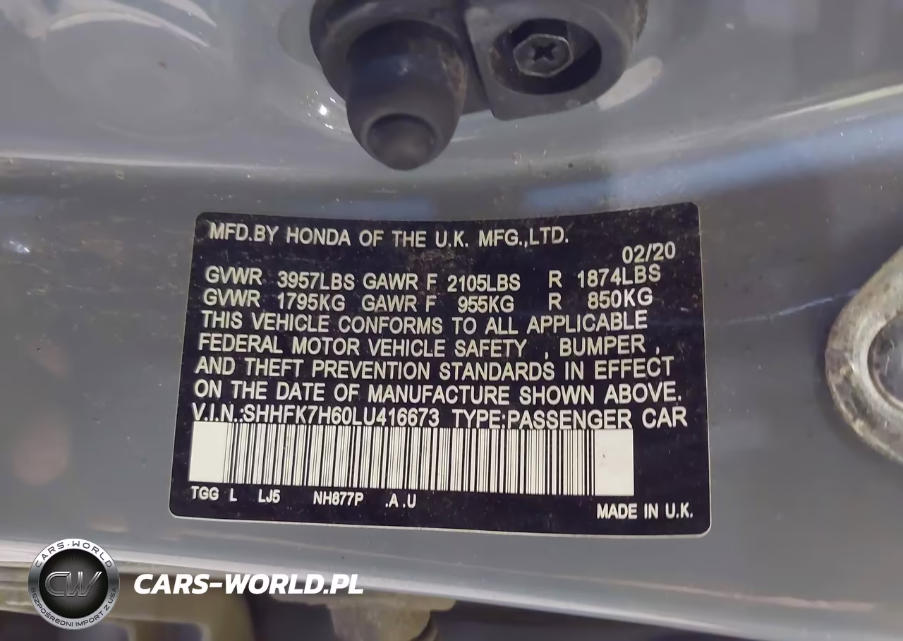 2020 Honda Civic Ex VIN:SHHFK7H60LU416673 - 9
