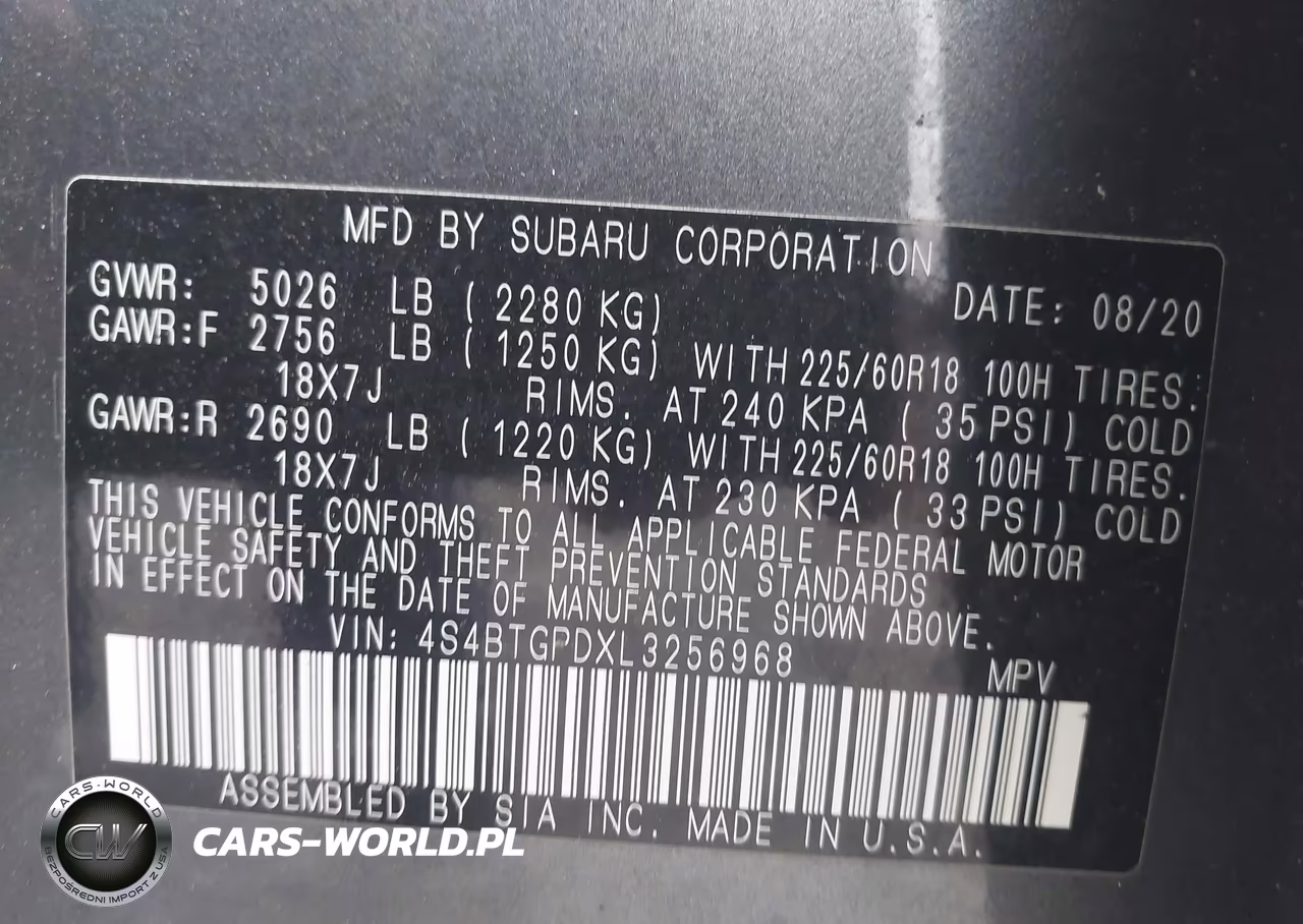 2020 Subaru Outback Touring Xt VIN:4S4BTGPDXL3256968 - 9