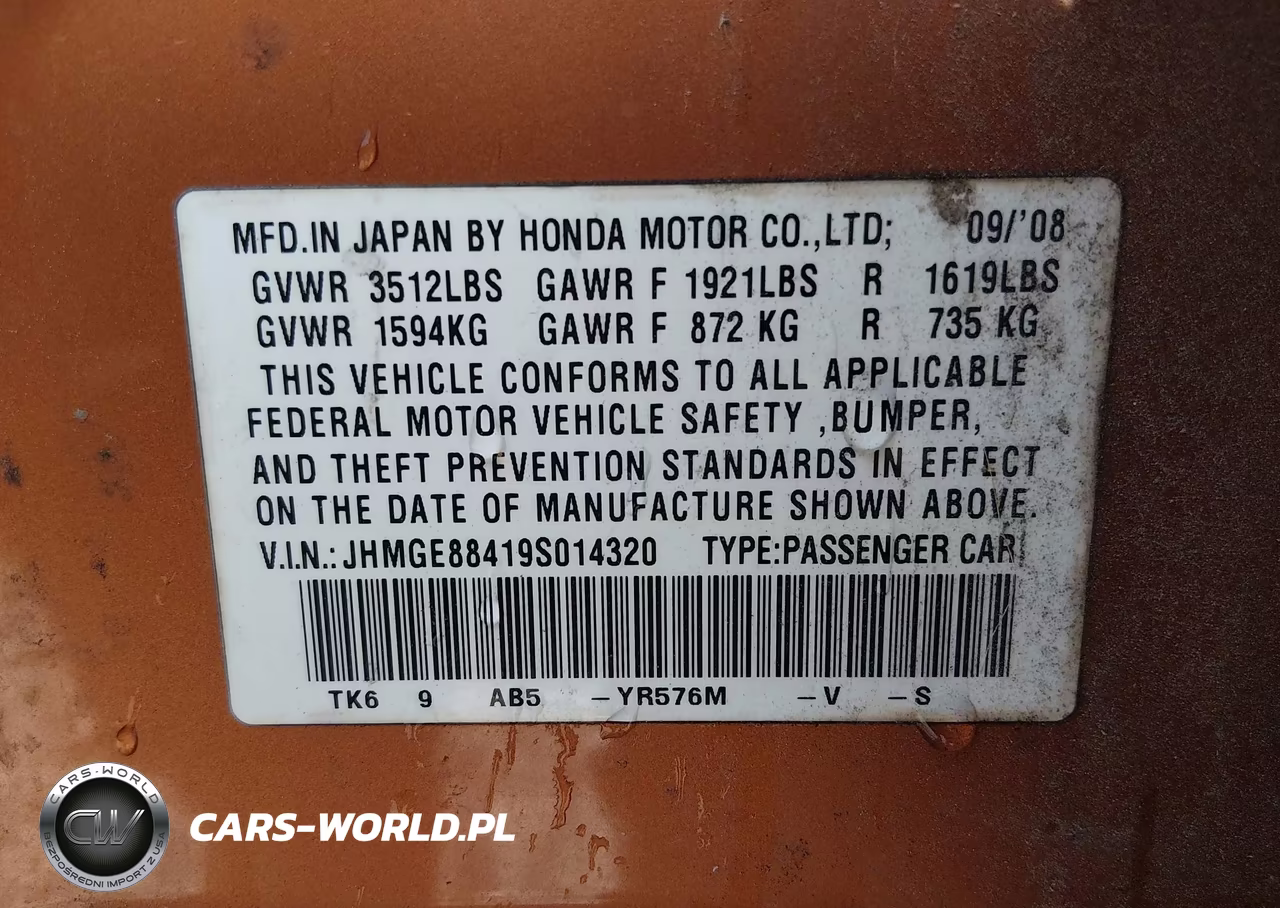 2009 Honda Fit Sport VIN:JHMGE88419S014320 - 9