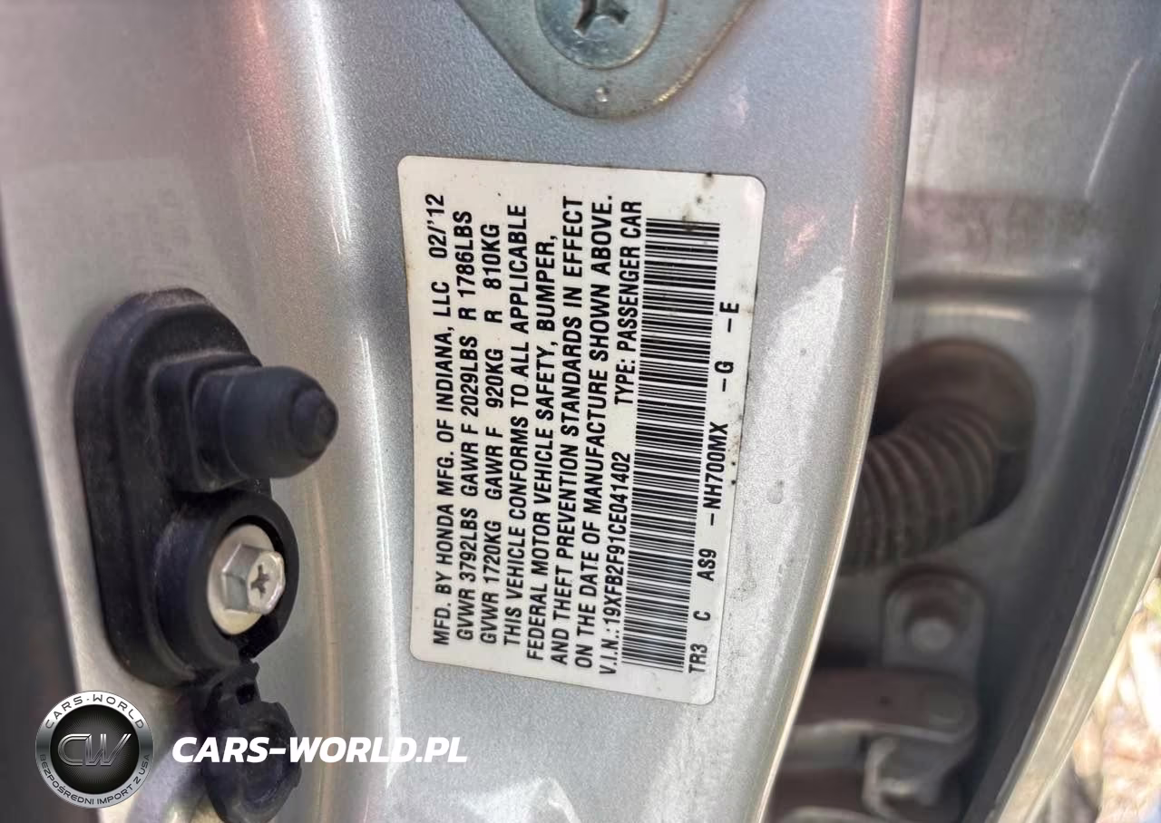 2012 Honda Civic Ex-L VIN:19XFB2F91CE041402 - 9