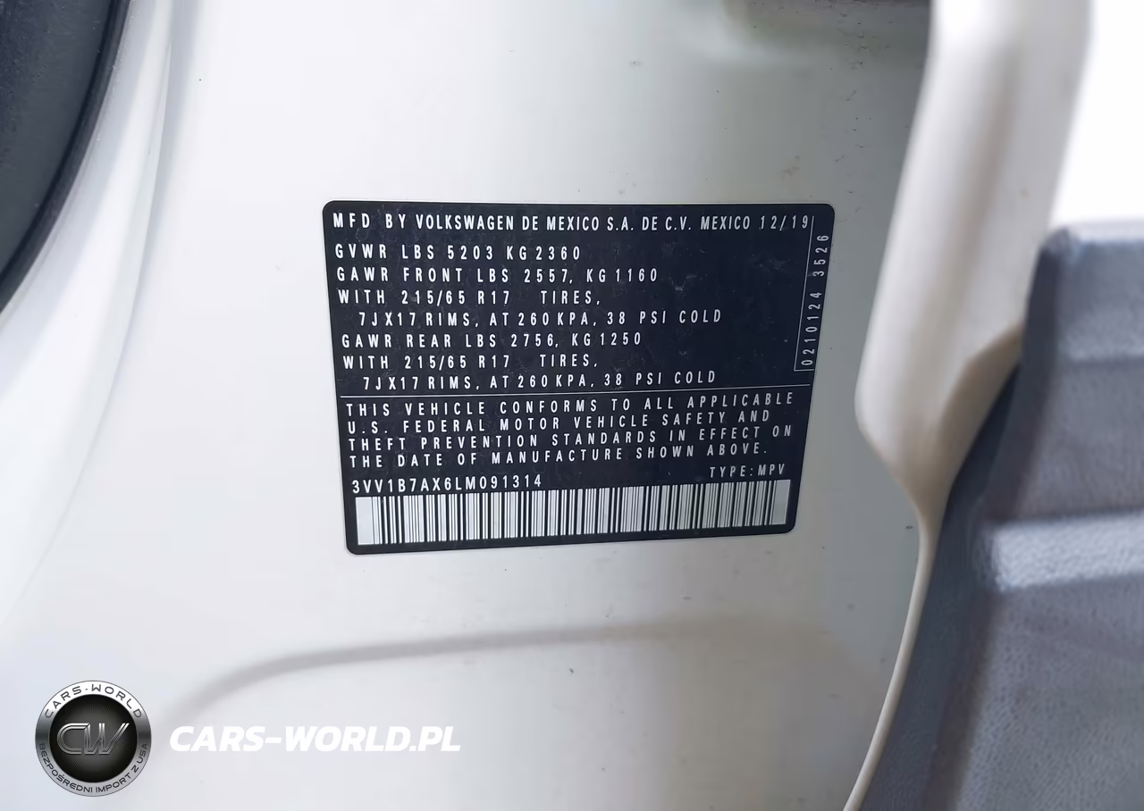 2020 Volkswagen Tiguan 2.0T S VIN:3VV1B7AX6LM091314 - 9