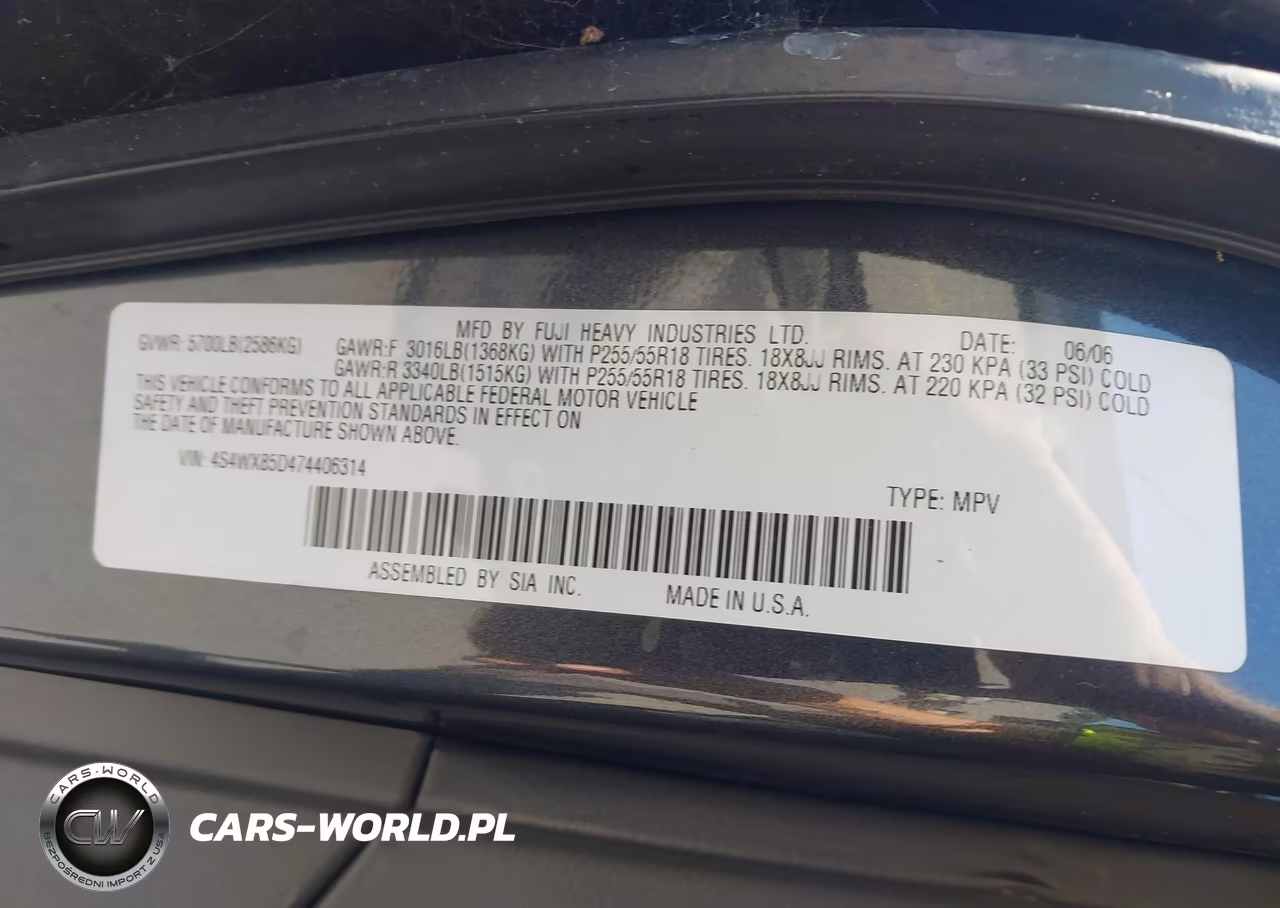 2007 Subaru B9 Tribeca Limited 7-Passenger VIN:4S4WX85D474406314 - 9