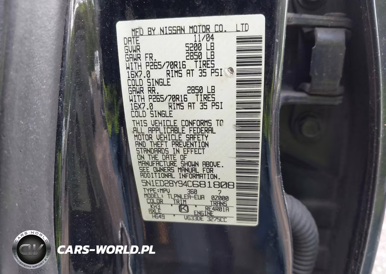 2004 Nissan Xterra Xe VIN:5N1ED28Y94C681808 - 9