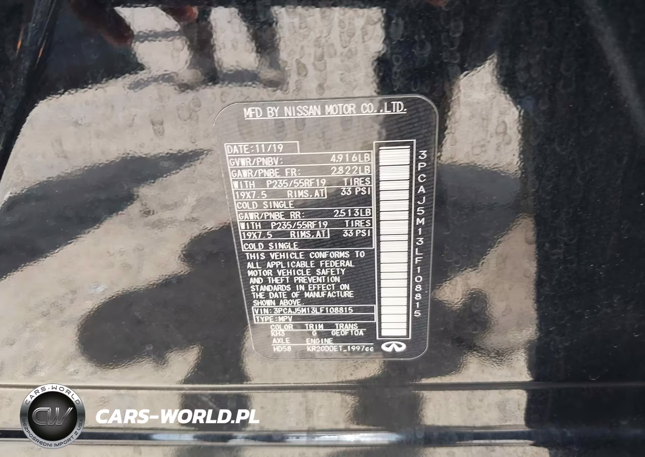 2020 Infiniti Qx50 Essential VIN:3PCAJ5M13LF108815 - 9
