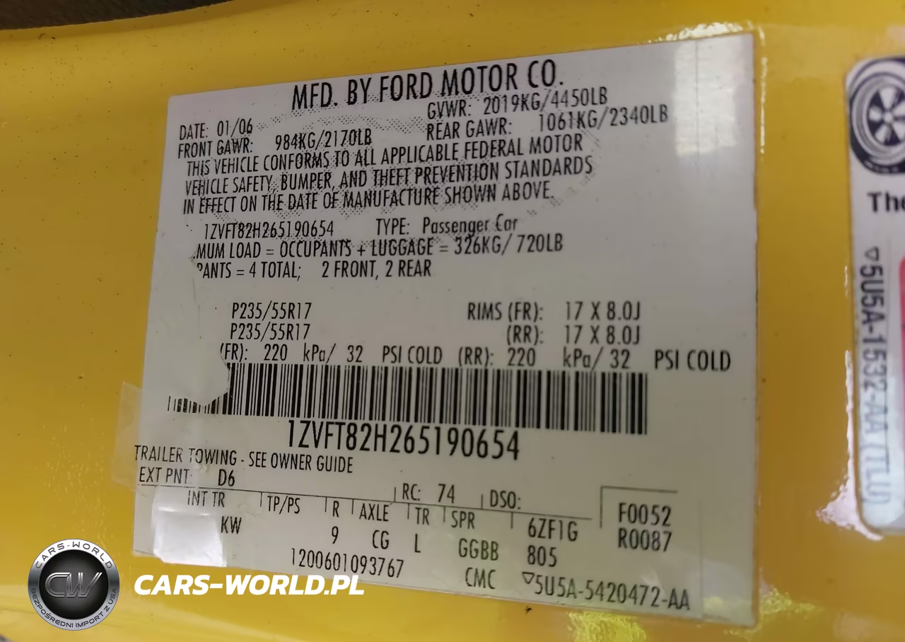 2006 Ford Mustang Gt VIN:1ZVFT82H265190654 - 9