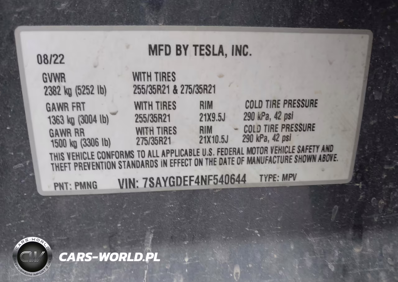 2022 Tesla Model Y Performance Dual Motor All-Wheel Drive VIN:7SAYGDEF4NF540644 - 9