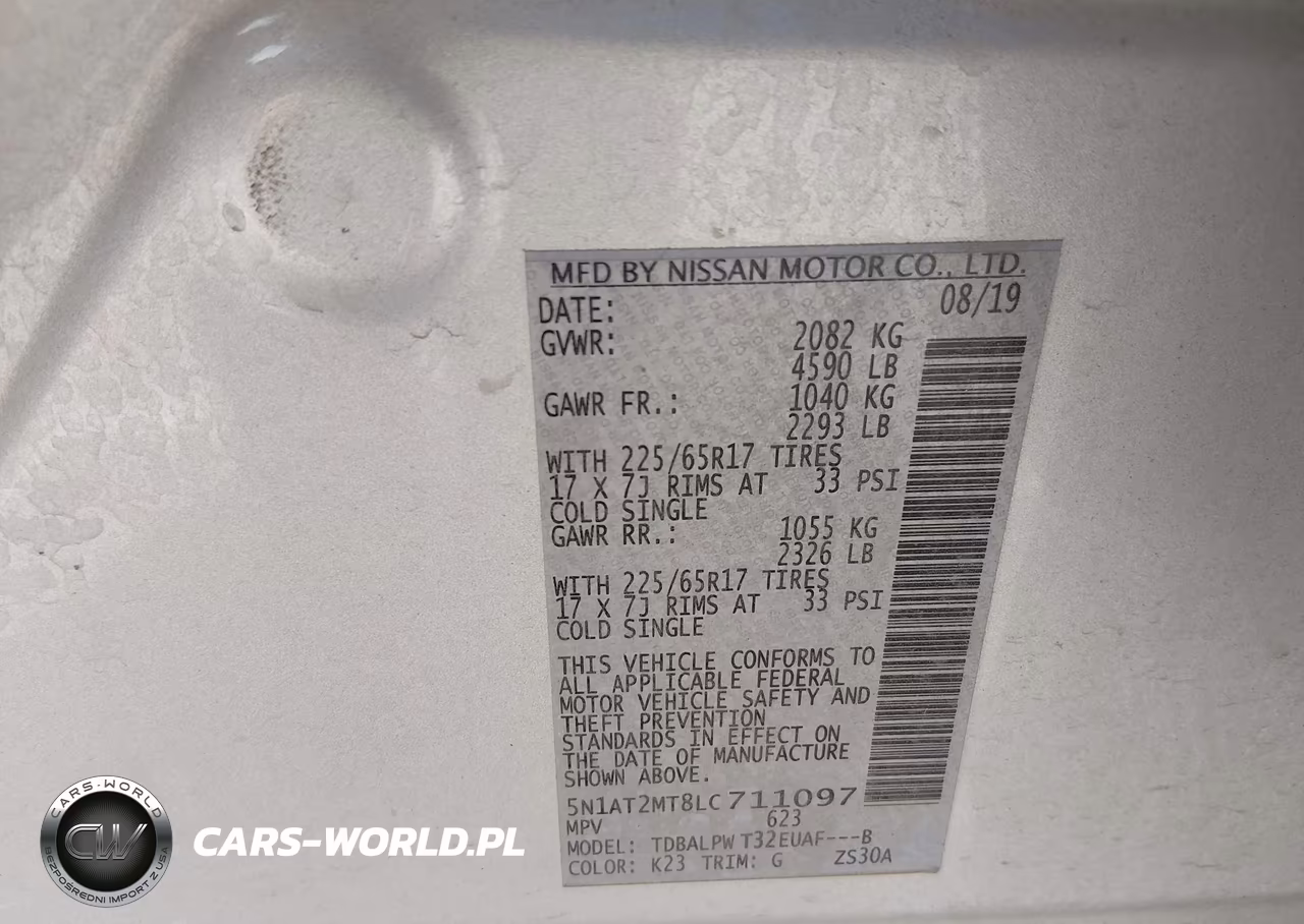 2020 Nissan Rogue S Fwd VIN:5N1AT2MT8LC711097 - 9