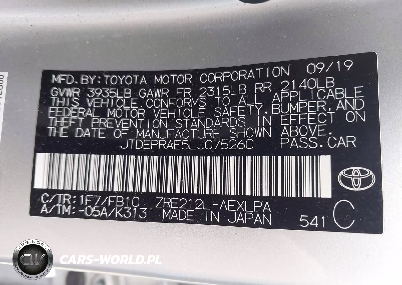 2020 Toyota Corolla Le VIN:JTDEPRAE5LJ075260 - 9