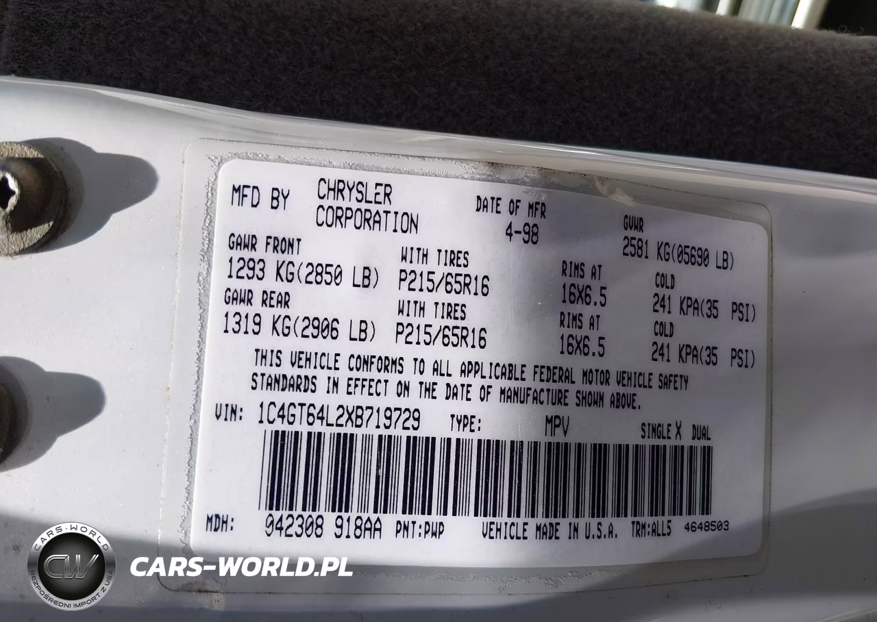 1999 Chrysler Town & Country Limited VIN:1C4GT64L2XB719729 - 9