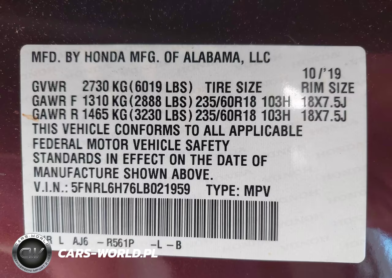 2020 Honda Odyssey Ex-L-Ex-L W-Navi Res VIN:5FNRL6H76LB021959 - 9
