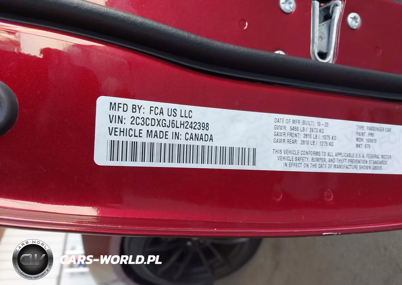 2020 Dodge Charger Scat Pack Rwd VIN:2C3CDXGJ6LH242398 - 9