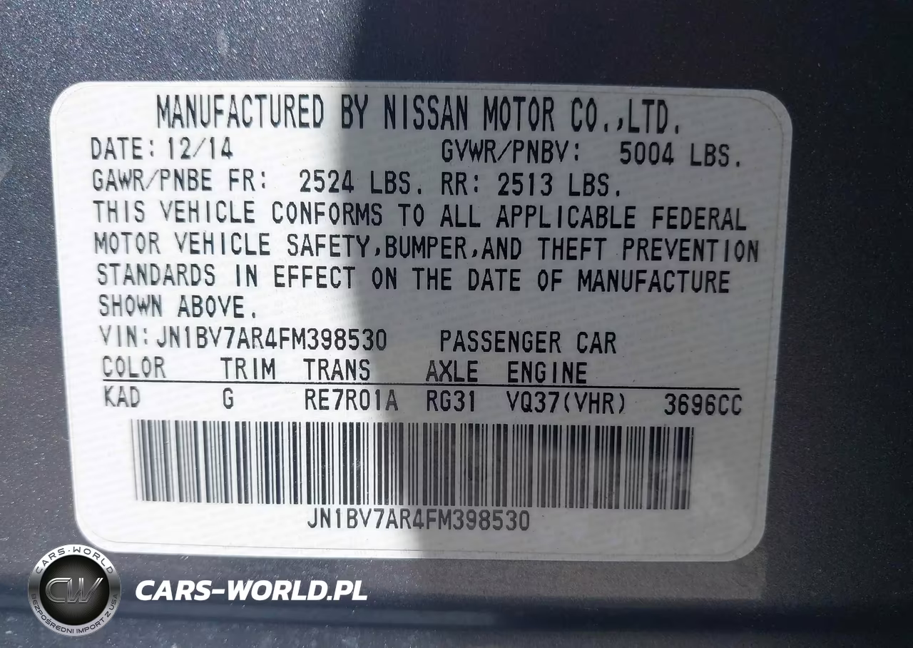2015 Infiniti Q50 Premium VIN:JN1BV7AR4FM398530 - 9